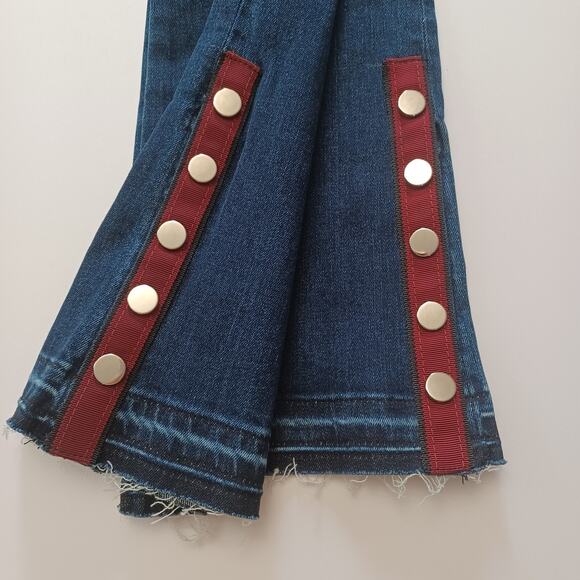 Veronica Beard Carolyn 10" Baby Boot Size 25 Dark Sea Fray Crop Blue Jeans NEW - Picture 5 of 11